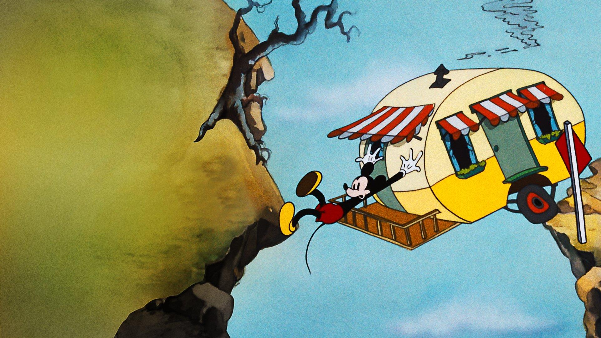 Mickey's Trailer 1938 movie scene