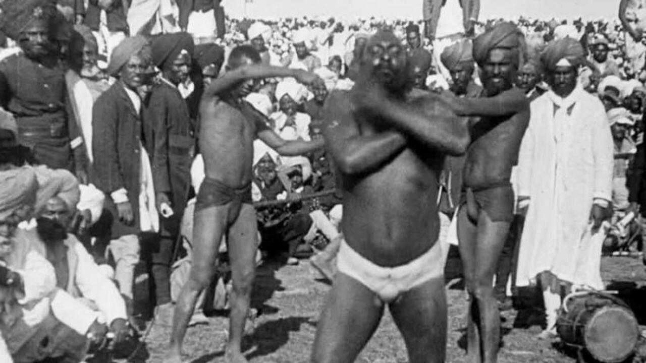A Sword Dance Performed before the King and Queen in India 1912 movie scene