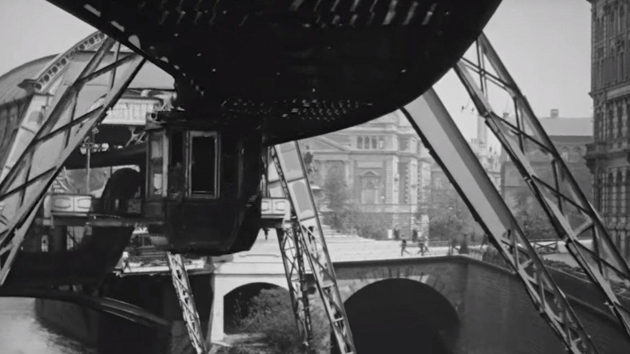 The Flying Train 1902 movie scene
