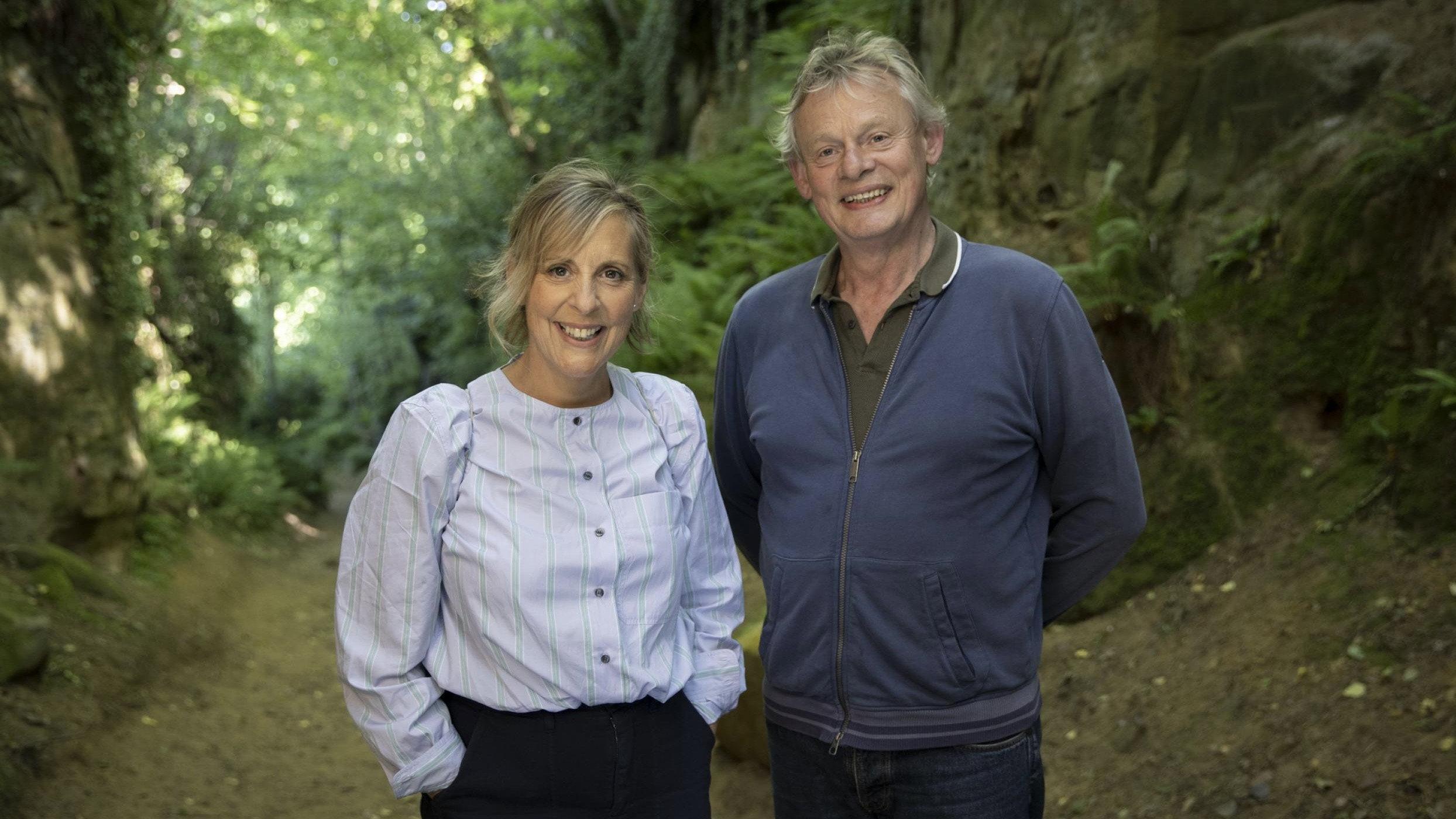 Mel Giedroyc & Martin Clunes Explore Britain by the Book 2023 movie scene