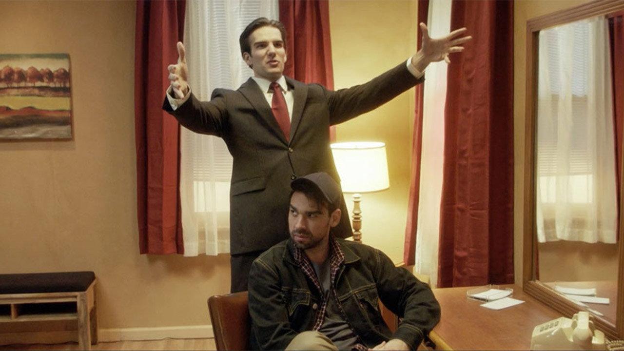 Gun and a Hotel Bible 2021 movie scene