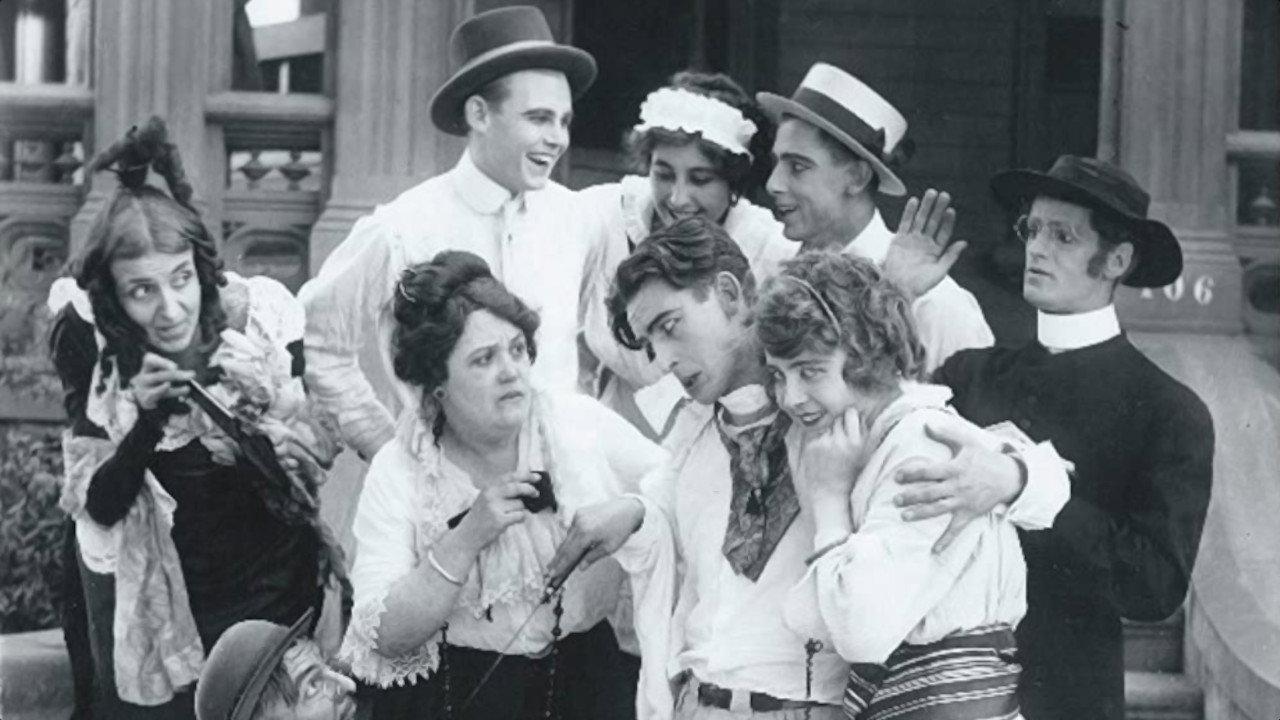 The Hungry Actors 1915 movie scene
