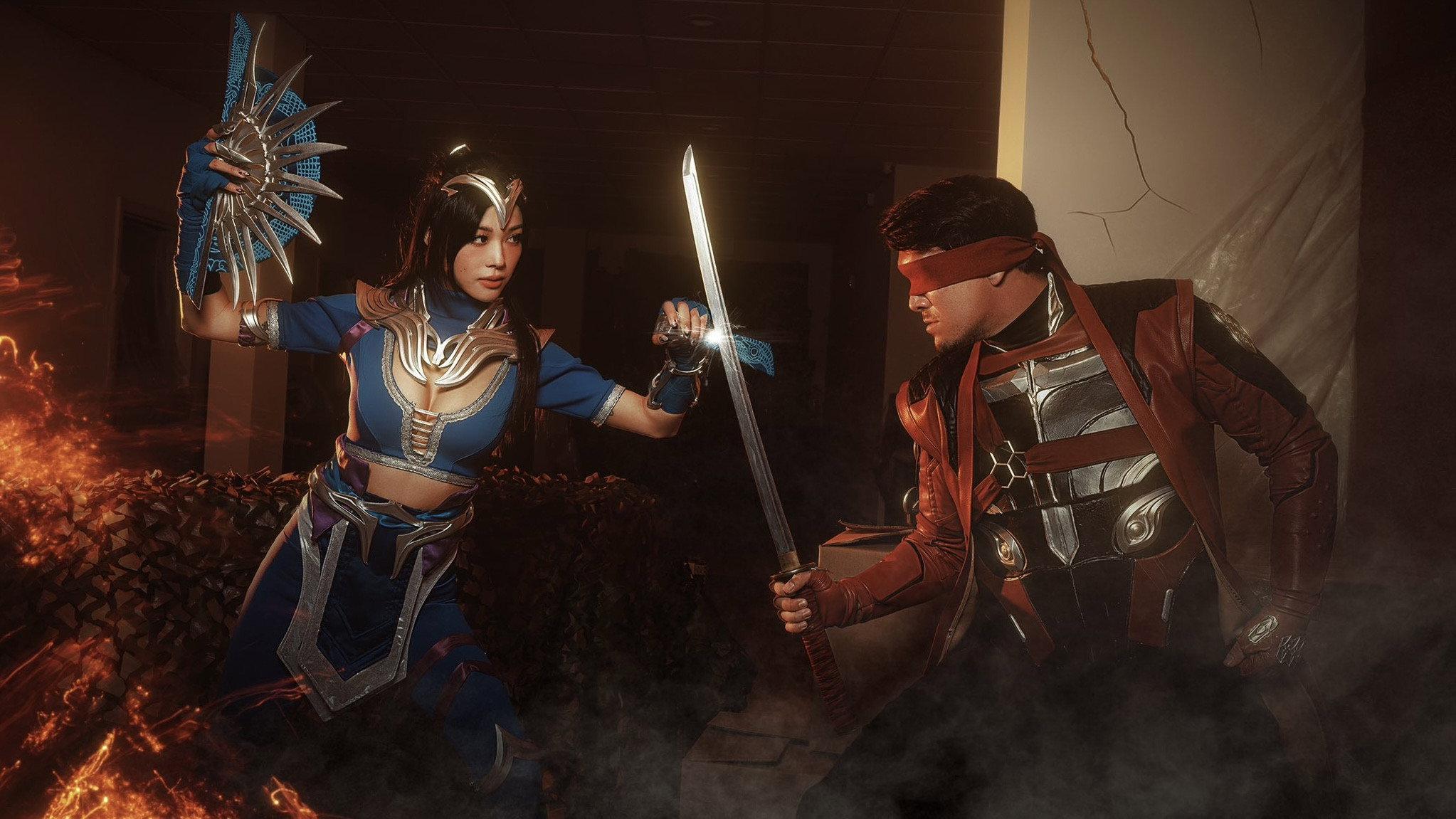 Kenshi V Kitana: Battle of The Realms 2024 movie scene