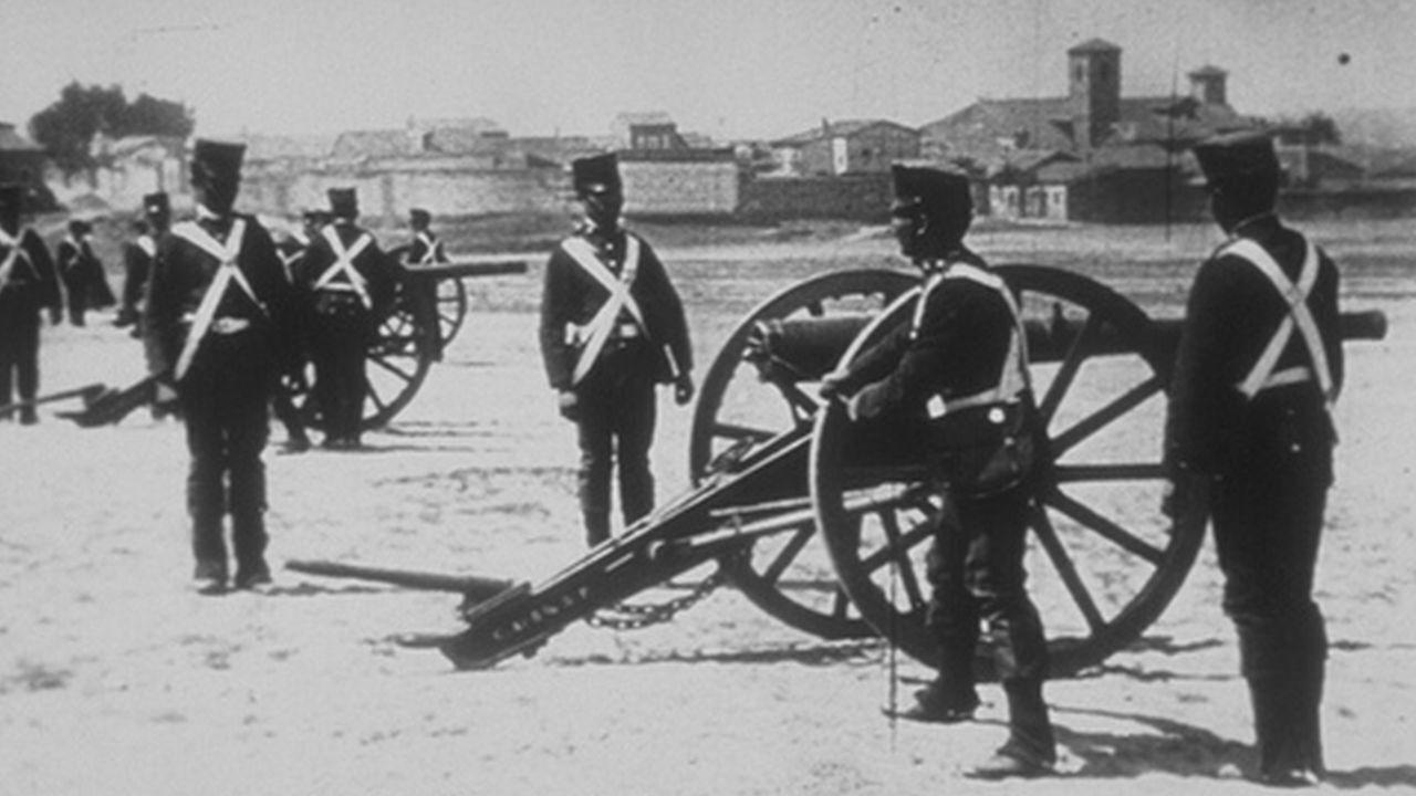 Artillerie (exercice du tir) 1896 movie scene