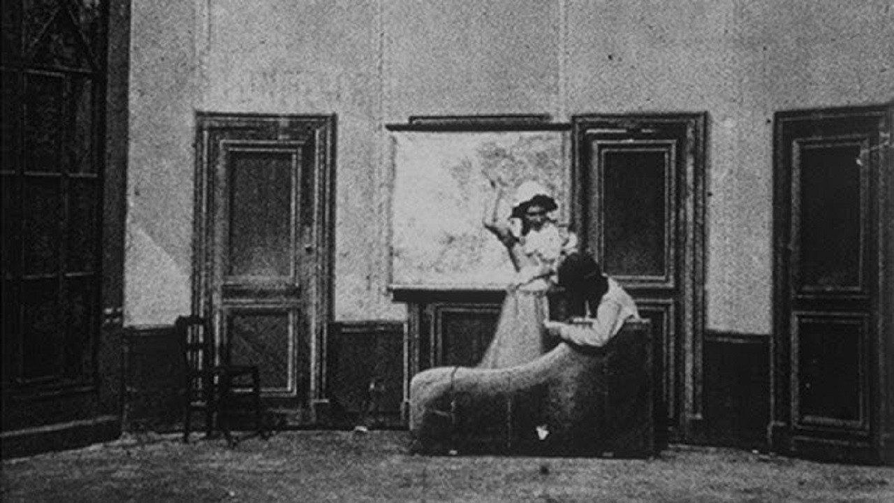 The Lover in the Bag 1898 movie scene