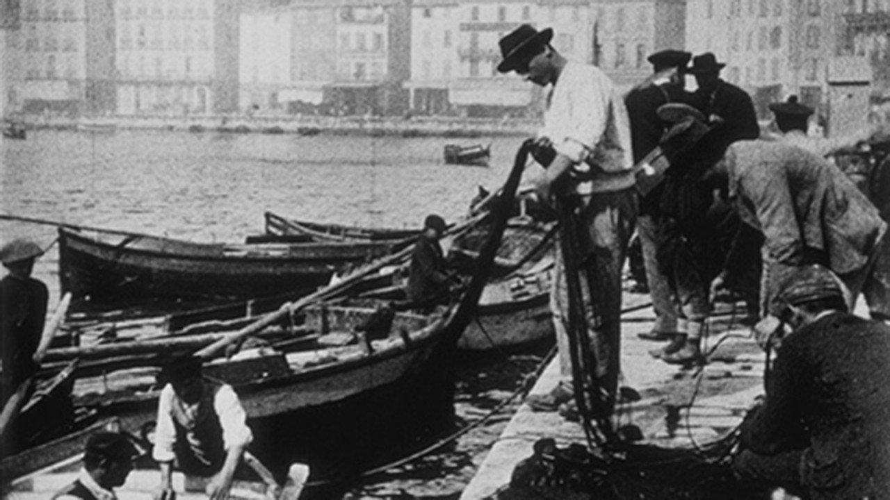 Loading the Fishing Nets 1896 movie scene