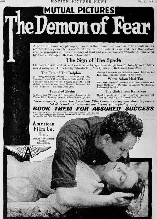 The Demon of Fear 1916 official movie poster