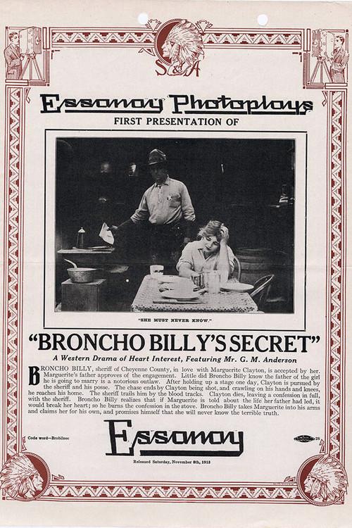 Broncho Billy's Secret 1913 official movie poster