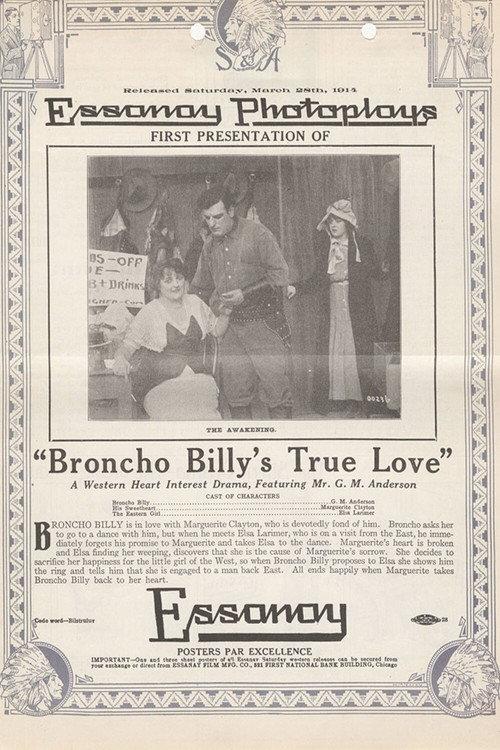 Broncho Billy's True Love 1914 official movie poster