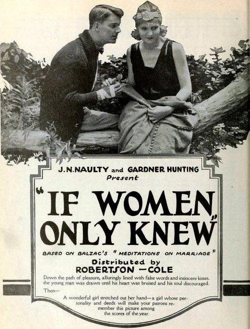 If Women Only Knew 1921 official movie poster