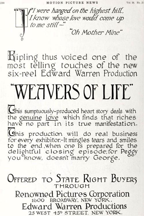 The Weavers of Life 1917 official movie poster