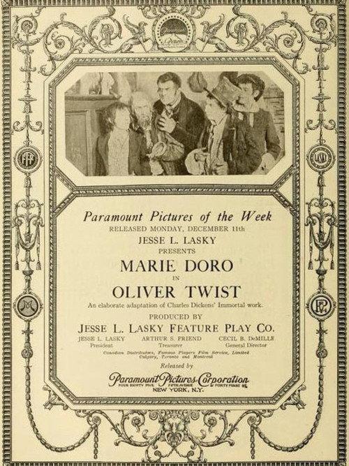 Oliver Twist 1916 official movie poster