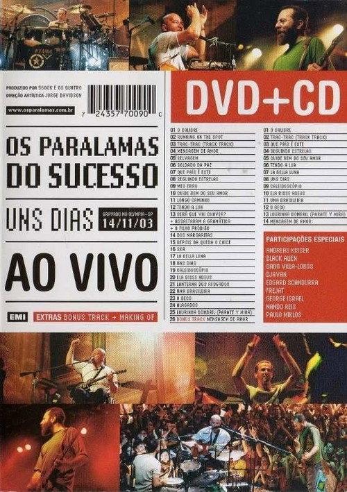 Os Paralamas do Sucesso - Uns Dias Ao Vivo 2003 official movie poster