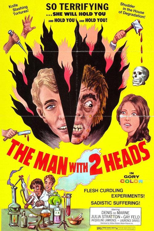 The Man with Two Heads 1972 official movie poster