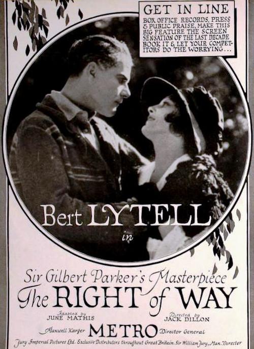 The Right of Way 1920 official movie poster