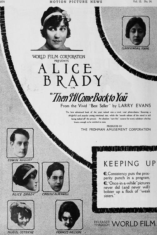 Then I'll Come Back to You 1916 official movie poster