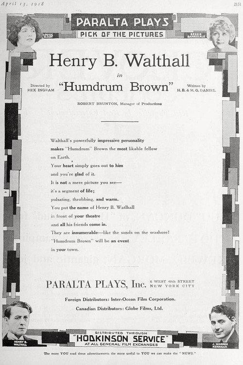 Humdrum Brown 1918 official movie poster