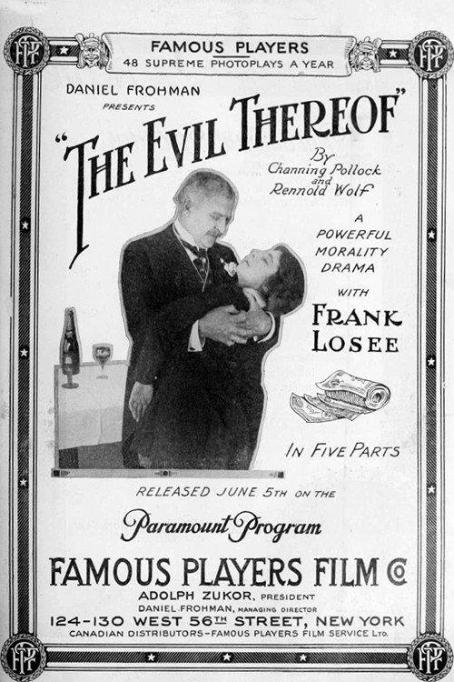 The Evil Thereof 1916 official movie poster