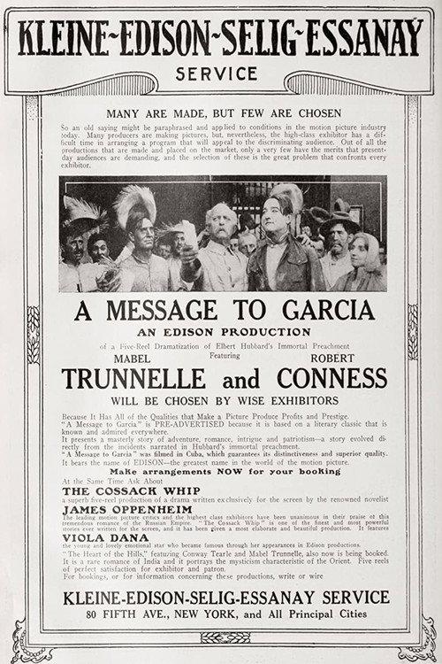 A Message to Garcia 1916 official movie poster