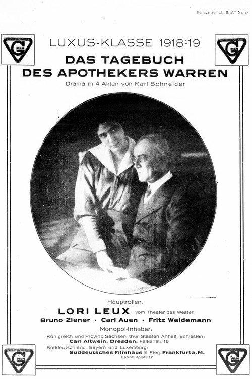 Das Tagebuch des Apothekers Warren 1918 official movie poster