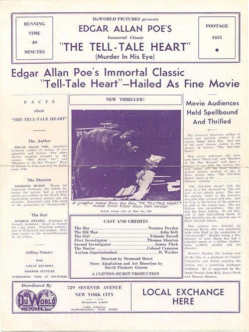 The Tell-Tale Heart 1934 official movie poster
