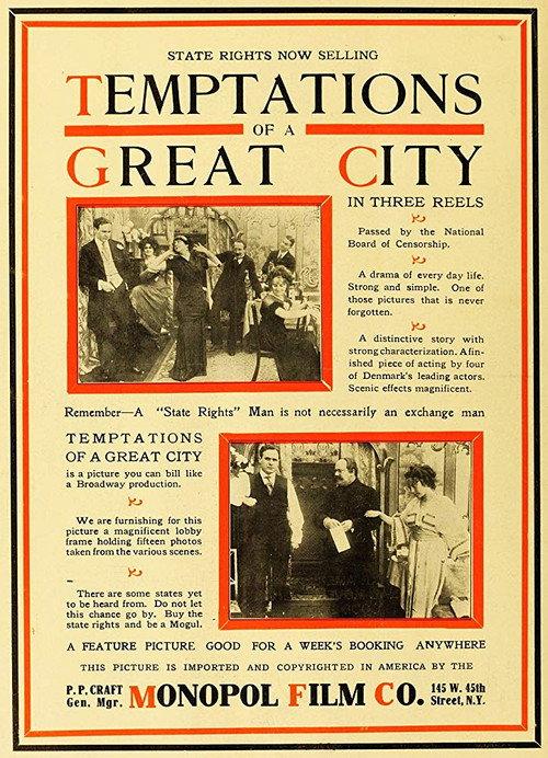 Temptations of a Great City 1911 official movie poster