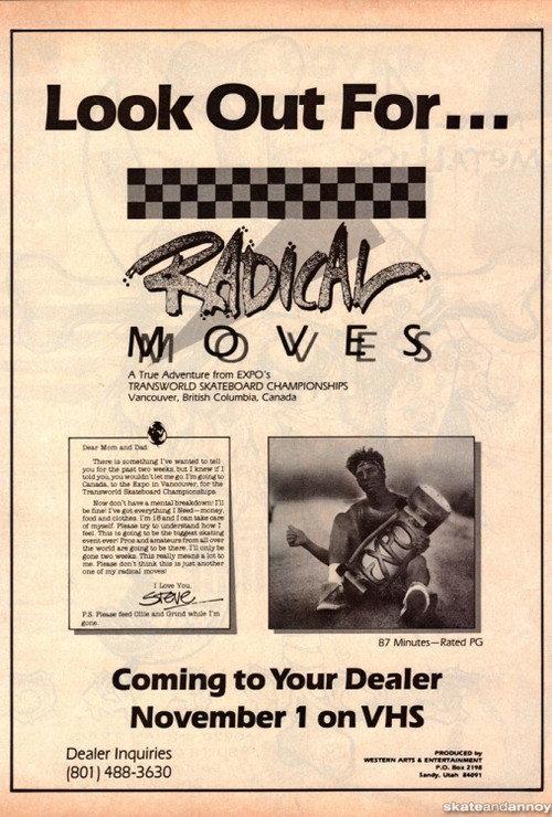 Radical Moves 1986 official movie poster