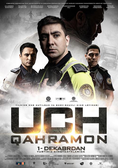 Uch qahramon official movie poster