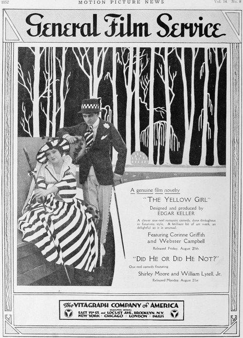 The Yellow Girl 1916 official movie poster