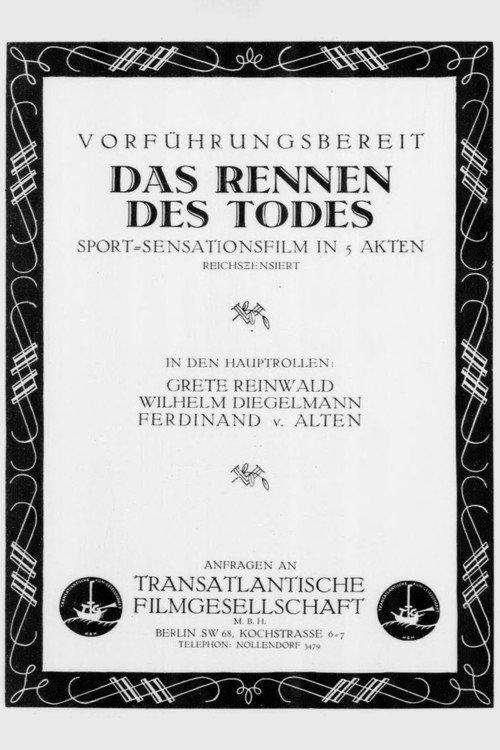 Das Rennen des Todes 1924 official movie poster