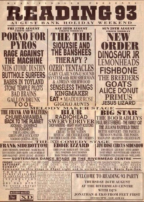 TOOL: Live at Reading Festival 1993 1993 official movie poster