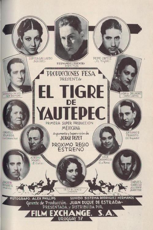 El tigre de Yautepec 1933 official movie poster
